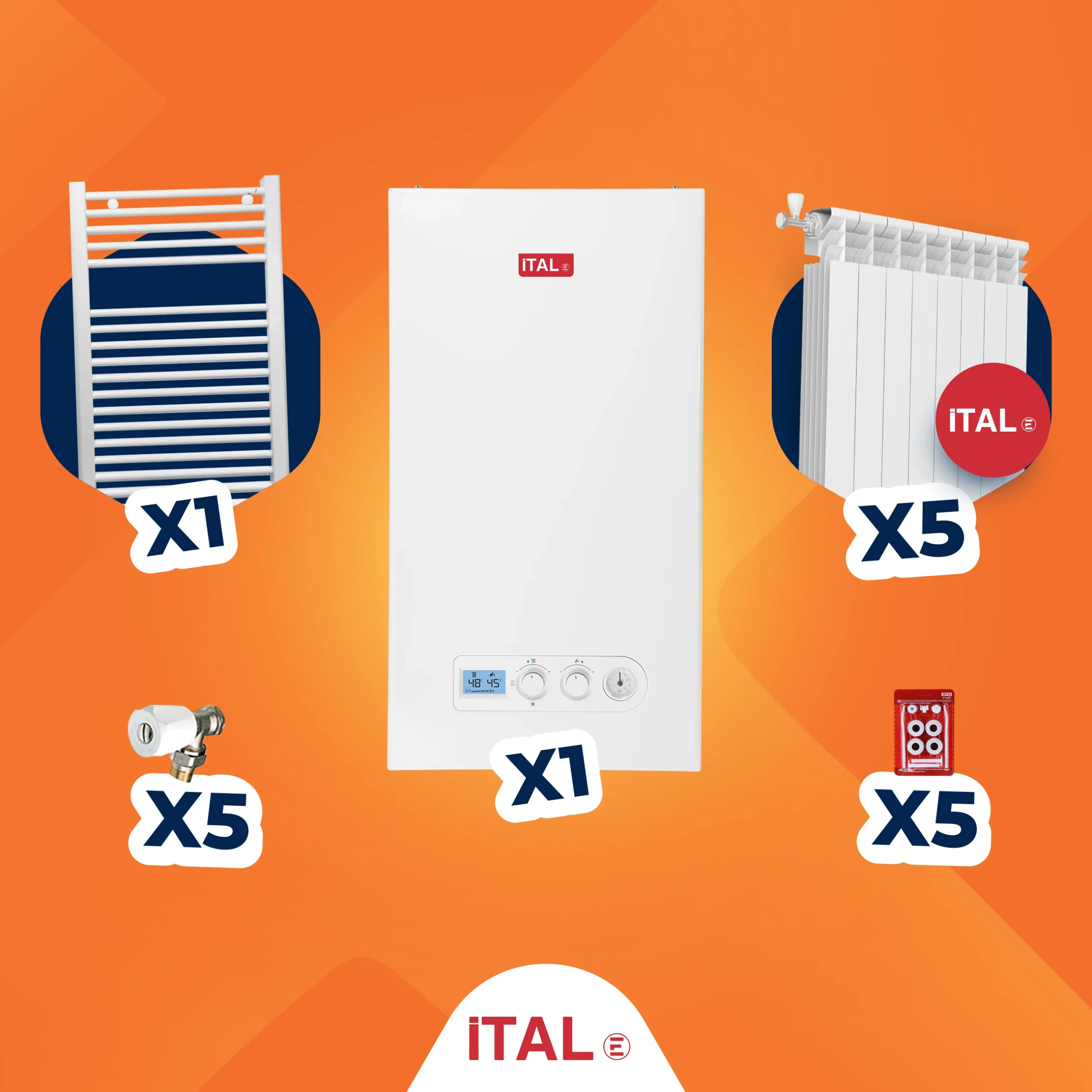 Pack Chaudière ITAL 24KW à ventouse - F4