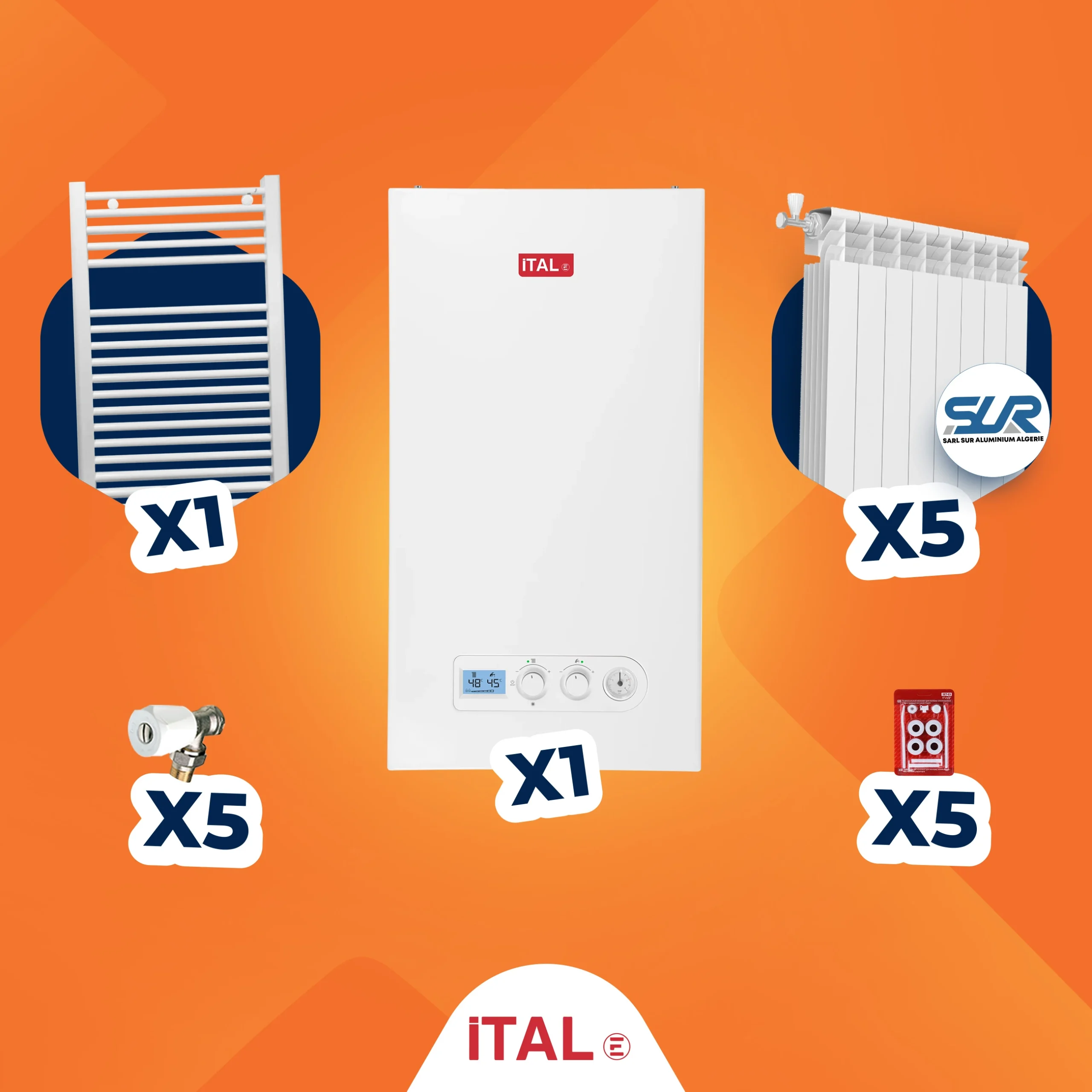 Pack Chaudière ITAL-SUR 24KW à ventouse - F4